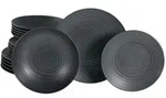 Creatable Tafelservice Lava Stone black, Schwarz, Keramik, 18-teilig,