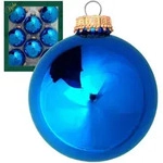 Krebs Glas Lauscha Christbaumkugeln, Blau, Glas, 7x7x7 cm, Dekoration,