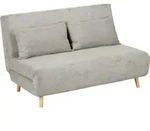 Homcom Schlafsofa,, Grau, Buchenholz, Echtholz,Buche, 2-Sitzer, F&uuml;llung: Polyester,