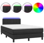 vidaXL Boxspringbett, Schwarz, Leder, Schlafzimmer, Betten