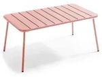 Oviala Garten-Loungetisch,, Pink, Metall, 2-Sitzer, Rechteckig,rechteckig,...
