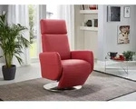 Sit & More Relaxsessel Kobra V, Rot, Metall, Echtleder, Nappaleder, 71x110x82 cm,