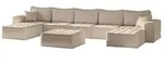 Fun M&ouml;bel Wohnlandschaft, Hellbraun, Textil, 452x85x192 cm, Wohnzimmer, Sofas &