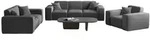 Fun M&ouml;bel Sofaset, Dunkelgrau, Textil, 225x73x88 cm, Wohnzimmer, Sofas & Couches,