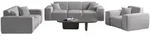 Fun M&ouml;bel Sofaset, Hellgrau, Textil, 225x73x88 cm, Wohnzimmer, Sofas & Couches,