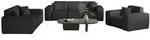 Fun M&ouml;bel Sofaset, Schwarz, Textil, 225x73x88 cm, Wohnzimmer, Sofas & Couches,