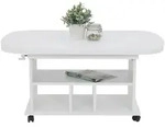 Livetastic Couchtisch, Wei&szlig;, Holzwerkstoff, Uni, rechteckig, eckig, Wange, 67x53x107