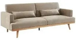 Vente-Unique Schlafsofa, Beige, Textil, Uni, 3-Sitzer, 216x85x89 cm, Wohnzimmer,