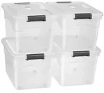 Juskys Aufbewahrungsbox, Wei&szlig;, Kunststoff, 43x34x58 cm, Ordnen & Aufbewahren,