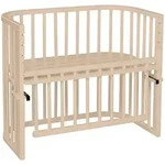 Babybay Beistellbett, Beige, Holz, Buche, vollmassiv, 56.50x79x96 cm, Sprossen...