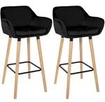 CLP Barhocker, Schwarz, Holz, 51x101x50 cm, Esszimmer, Barm&ouml;bel, Barhocker