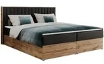 MKS Boxbett, Schwarz, Holz, 2-Sitzer, H3, 7-Zonen, Rechteckig, 140x200 cm,