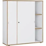 P & B Aktenschrank, Honigeiche, Wei&szlig;, Holzwerkstoff, 2 F&auml;cher, 100x110x37 cm,