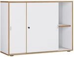 Livetastic Aktenschrank, Wei&szlig;, Honigeiche, Holzwerkstoff, 1 F&auml;cher, 100x74x33 cm,