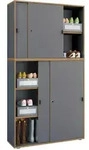 Mid.you Schuhschrank, Anthrazit, Honigeiche, Kunststoff, 3 F&auml;cher, 100x183x37 cm,