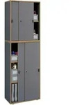 Mid.you Schuhschrank, Anthrazit, Honigeiche, Kunststoff, 3 F&auml;cher, 60x183x37 cm,