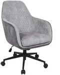 Novel Drehstuhl, Hellgrau, Dunkelgrau, Metall, Textil, Drehkreuz, 63x94-99x71 cm,
