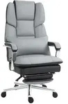 Homcom B&uuml;rostuhl,, Grau, Leder, 71x129x63 cm, Arbeitszimmer, B&uuml;rost&uuml;hle,