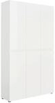Schuhschrank, Wei&szlig;, Kunststoff, 20 F&auml;cher, 120x200x34 cm, Garderobe,