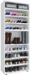 Mid.you Schuhregal, Wei&szlig;, Kunststoff, 9 F&auml;cher, 70x183x37 cm, Garderobe,