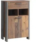 Carryhome Schuhschrank, Braun, Dunkelgrau, Holzwerkstoff, 1 F&auml;cher, 1...