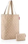 Reisenthel Schultertasche Cityshopper 2 set #1 metallic dots coffee, Gold, Beige,