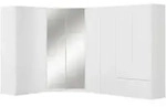 Rauch M&ouml;bel Eckkleiderschrank, Wei&szlig;, Holzwerkstoff, 8 F&auml;cher, 2 Schublade(n)