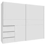Carryhome Schwebet&uuml;renschrank, Wei&szlig;, Holzwerkstoff, 3 F&auml;cher, 3 Schublade(n)