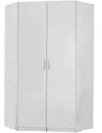 Carryhome Eckschrank, Wei&szlig;, Wei&szlig; Hochglanz, Holzwerkstoff, 9 F&auml;cher, 117x197x117