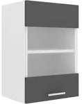 Mid.you K&uuml;chenoberschrank, Anthrazit, Wei&szlig;, Glas, Holzwerkstoff, 1 F&auml;cher,