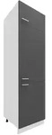 Mid.you Geschirrschrank, Anthrazit, Wei&szlig;, Metall, 4 F&auml;cher, 60x207x57 cm,