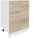 Mid.you K&uuml;chenunterschrank, Wei&szlig;, Sonoma Eiche, Holzwerkstoff, 1 F&auml;cher, 60x82x46