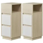 Boxxx Nachtschrankset, Wei&szlig;, Hellbraun, Holzwerkstoff, 2 Schublade(n)...