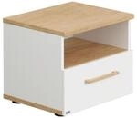 Paidi Nachtschrank Kira, Wei&szlig;, Silbereichen, Holzwerkstoff, 1 Schublade(n)
