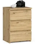 Akord Nachtschrank, Eiche Artisan, Holzwerkstoff, Nachbildung, Holz Optik, 3