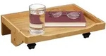 Relaxdays Bettablage, Hellbraun, Holz, Metall, Kunststoff, 36x9x25.5 cm,