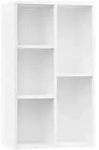 vidaXL B&uuml;cherregal/Sideboard, Wei&szlig;, Holz, Strukturbuche, 5 F&auml;cher, Rechteckig,
