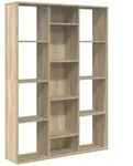 vidaXL Raumteiler/B&uuml;cherregal, Braun, Holzwerkstoff, 24x140x100 cm, Wohnzimmer,