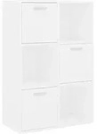 vidaXL B&uuml;cheschrank, Wei&szlig;, Holz, Strukturbuche, 3 F&auml;cher, Rechteckig, 60x90x29.5