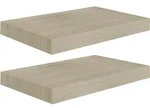 vidaXL Wandbordset, Eiche, Holzwerkstoff, Strukturbuche, Rechteckig, 40x3.8x23 cm,