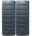 4rain Wandtank-Set, Grau, Kunststoff, 1,000 L, 51x184x155 cm, Gartenzubeh&ouml;r,