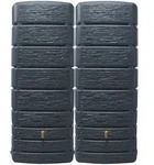 4rain Wandtank-Set, Grau, Kunststoff, 1,000 L, 160x184x51 cm, Gartenzubeh&ouml;r,