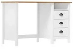 vidaXL Schreibtisch, Braun, Holz, Kiefer, S&auml;ule, 50x74x120 cm, Arbeitszimmer,