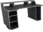 Mid.you Gamingtisch, Anthrazit, Wei&szlig;, Holzwerkstoff, rechteckig, 85x76x180 cm, FSC