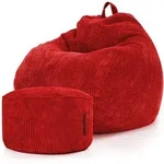 Green Bean Xxl-Sitzsack, Rot, Textil, F&uuml;llung: Styroporkugeln, Oval, 90x110x90...