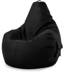 Green Bean Sitzsack, Schwarz, Textil, F&uuml;llung: Styroporkugeln, Oval, 70x90x80...