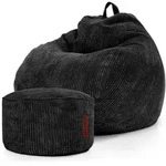 Green Bean Xxl-Sitzsack, Schwarz, Textil, F&uuml;llung: Styroporkugeln, Oval,...