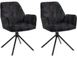 Mid.you Stuhl-Set, Anthrazit, Schwarz, Metall, Textil, U-Form, 57x89x61 cm,
