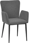 SetOne by Musterring Armlehnstuhl, Anthrazit, Schwarz, Metall, Textil, konisch,