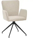 SetOne by Musterring Armlehnstuhl, Creme, Schwarz, Metall, Textil, Drehkreuz,